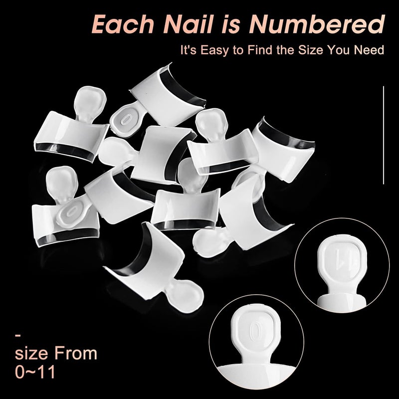 ranrose French Nail Tips 120PCS Short Square Half Cover Nail Tips Press On Nails 12 Sizes French Fake Nails Acrylic White Nails with Box - Image 5